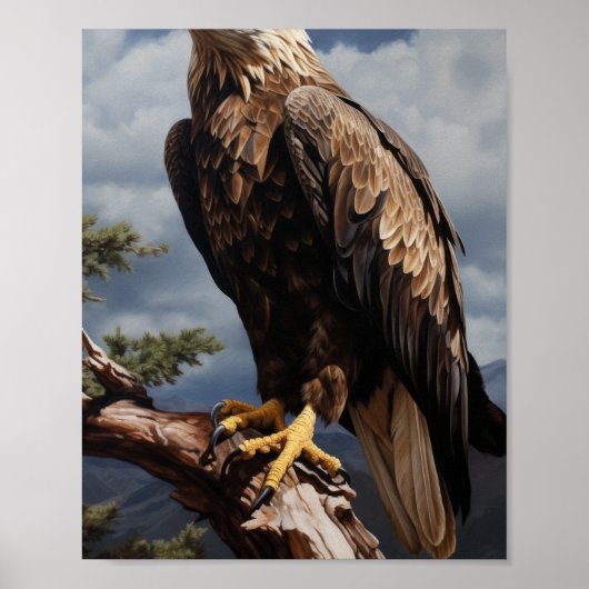 Majestic Eagle auf Baumzweigplakat Poster (Vorne)