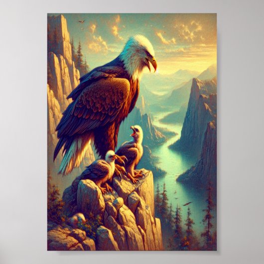 Majestic Eagle Capture A Lake Foreut 5"x7" Poster (Vorne)
