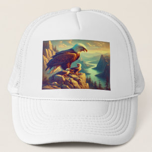 Majestic Eagle Capture A Lake Foreut 7"x5" Truckerkappe