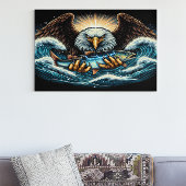 Majestic Eagle Capture Fresh Fish Poster