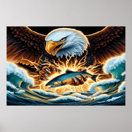 Majestic Eagle Capture Prey Poster (Vorne)