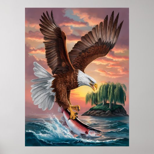 Majestic Eagle Captures Prey Poster (Vorne)