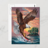 Majestic Eagle Captures Prey Postkarte (Vorne/Hinten)