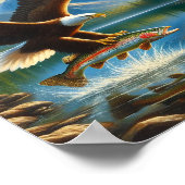 Majestic Eagle Capturing a Lake Foreut 10"x8" Poster (Ecke)