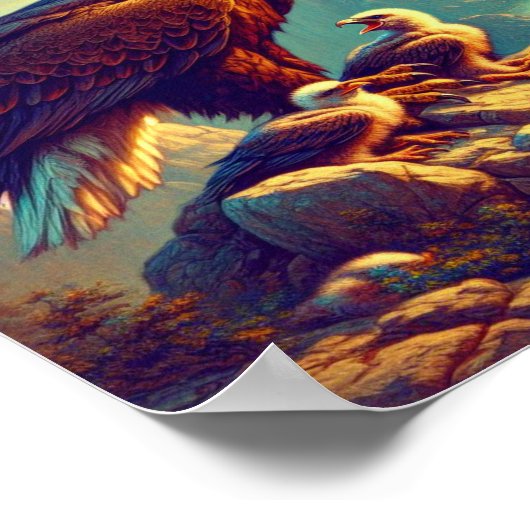 Majestic Eagle Capturing a Lake Foreut 10"x8" Poster (Ecke)