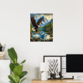 Majestic Eagle Capturing a Lake Foreut 16x20 Poster (Heimbüro)