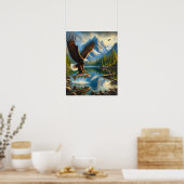 Majestic Eagle Capturing a Lake Foreut 16x20 Poster (Küche)