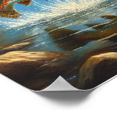 Majestic Eagle Capturing a Lake Foreut 16x20 Poster (Ecke)