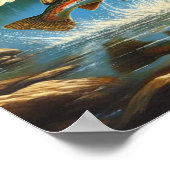 Majestic Eagle Capturing a Lake Foreut 20x16 Poster (Ecke)