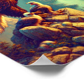 Majestic Eagle Capturing a Lake Foreut 8"x10" Poster (Ecke)