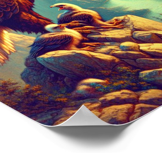 Majestic Eagle Capturing a Lake Foreut 8"x10" Poster (Ecke)