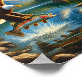 Majestic Eagle Capturing a Lake Foreut 8"x10" Poster (Ecke)