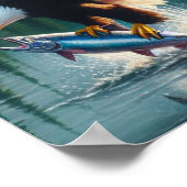 Majestic Eagle Capturing Fish at Sunrise 16x20 Poster (Ecke)