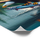 Majestic Eagle Capturing Fish at Sunrise 20x16 Poster (Ecke)