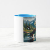 Majestic Eagle Capturing Fish at Sunrise 20x16 Tasse (Zentrum)