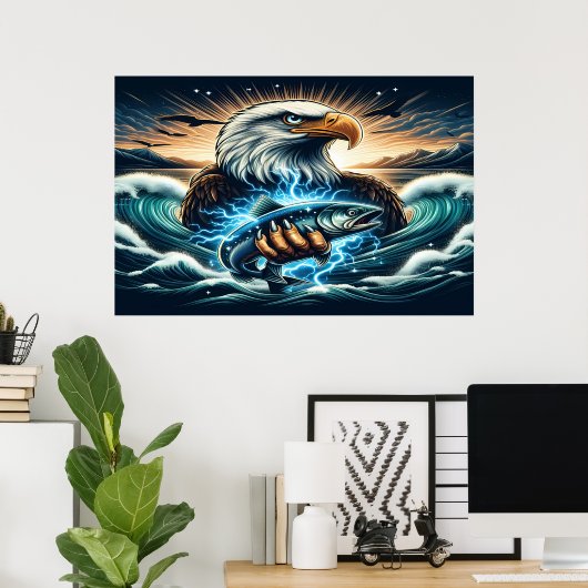 Majestic Eagle Catch Poster (Heimbüro)