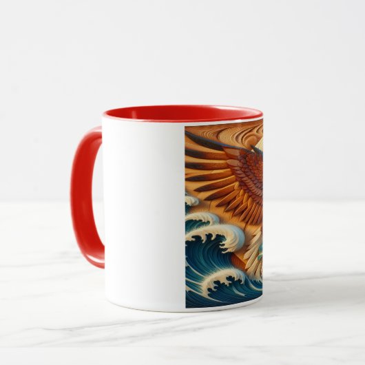 Majestic Eagle Clutching a Fish 36x24 Tasse (Vorderseite Links)