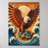 Majestic Eagle Clutching a Fish 7x5 Poster (Vorne)