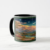 Majestic Eagle Cosmic Sky Mountain Mug Tasse (Vorderseite Links)
