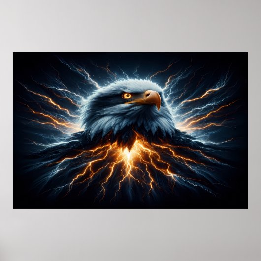 Majestic Eagle Embracing Lightning Poster (Vorne)