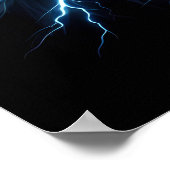 Majestic Eagle Embracing Lightning Poster (Ecke)