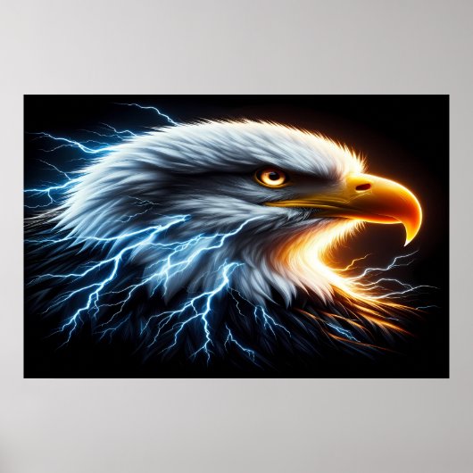 Majestic Eagle Embracing Lightning Poster (Vorne)