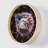 Majestic Eagle Embracing US Flagge Uhr (Winkel)