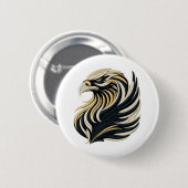 Majestic Eagle Embroidery Style T-Shirt Button (Vorne & Hinten)