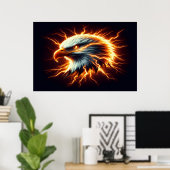 Majestic Eagle Enguled in Flammen Poster (Heimbüro)