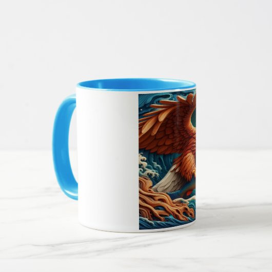 Majestic Eagle Fishing in einer Welle 36x24 Tasse (Vorderseite Links)