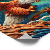 Majestic Eagle Fishing in einer Welle von 10x8 Poster (Ecke)