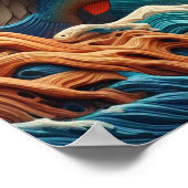 Majestic Eagle Fishing in einer Welle von 16x20 Poster (Ecke)