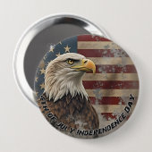 Majestic Eagle & Flag - Geist der Freiheit Button (Vorne & Hinten)