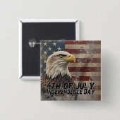 Majestic Eagle & Flag - Geist der Freiheit Button (Vorne & Hinten)