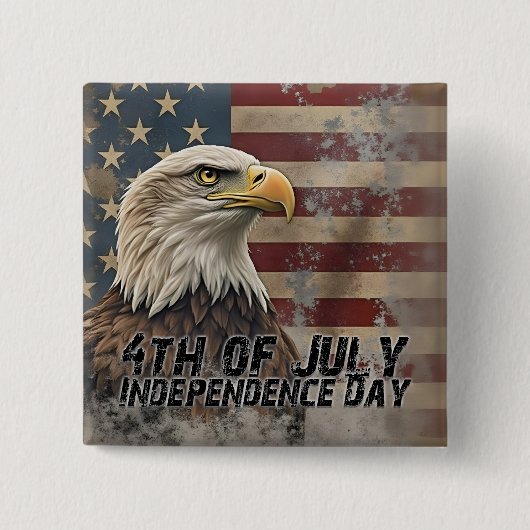 Majestic Eagle & Flag - Geist der Freiheit Button (Vorderseite)