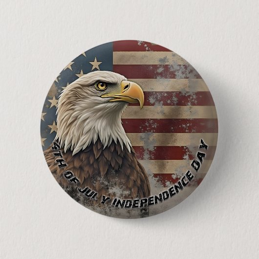 Majestic Eagle & Flag - Geist der Freiheit Button (Vorderseite)