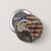 Majestic Eagle & Flag - Geist der Freiheit Button (Vorne & Hinten)