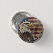 Majestic Eagle & Flag - Geist der Freiheit Button (Vorne & Hinten)