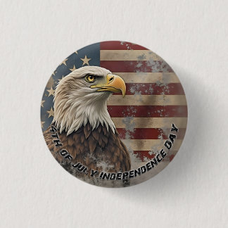 Majestic Eagle & Flag - Geist der Freiheit Button