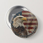 Majestic Eagle & Flag - Geist der Freiheit Button (Vorne & Hinten)