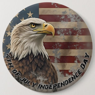 Majestic Eagle & Flag - Geist der Freiheit Button