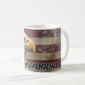 Majestic Eagle & Flag - Geist der Freiheit Kaffeetasse (VorderseiteRechts)
