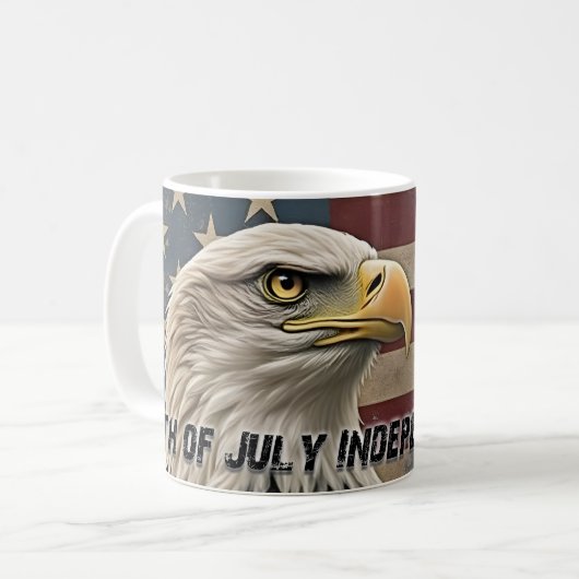 Majestic Eagle & Flag - Geist der Freiheit Kaffeetasse (Vorderseite Links)