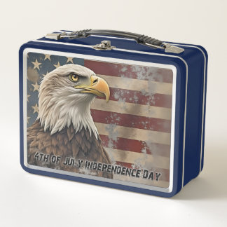 Majestic Eagle & Flag - Geist der Freiheit Metall Brotdose