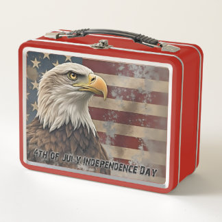 Majestic Eagle & Flag - Geist der Freiheit Metall Brotdose