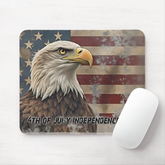 Majestic Eagle & Flag - Geist der Freiheit Mousepad (Mit Mouse)