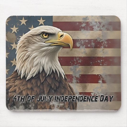 Majestic Eagle & Flag - Geist der Freiheit Mousepad (Vorne)