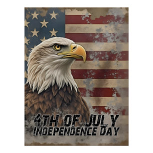 Majestic Eagle & Flag - Geist der Freiheit Poster