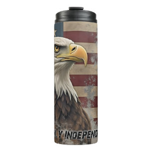 Majestic Eagle & Flag - Geist der Freiheit Thermosbecher