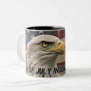 Majestic Eagle & Flag - Geist der Freiheit Zweifarbige Tasse